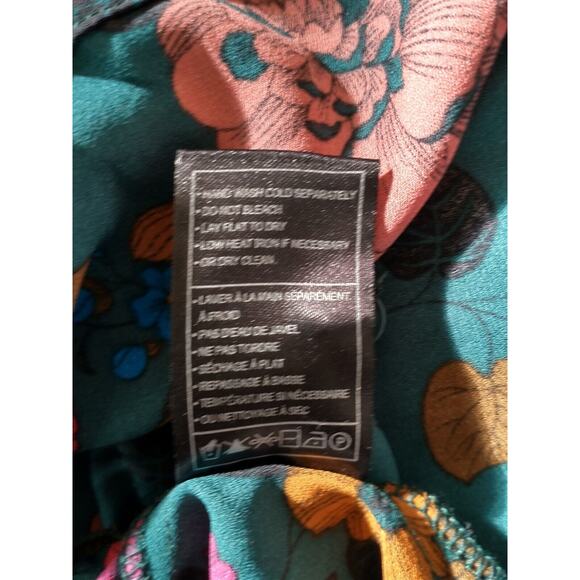 Jack by BB Dakota Women's Peasant Top Blouse V-Neck Small Floral Slit Sleeve - Picture 4 of 13